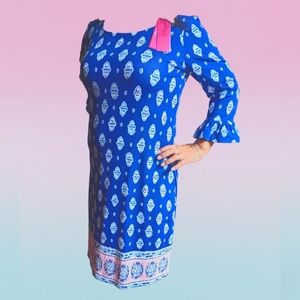 NWT Lilly Pulitzer Sophie Ruffe Dress Lapis Lazuli